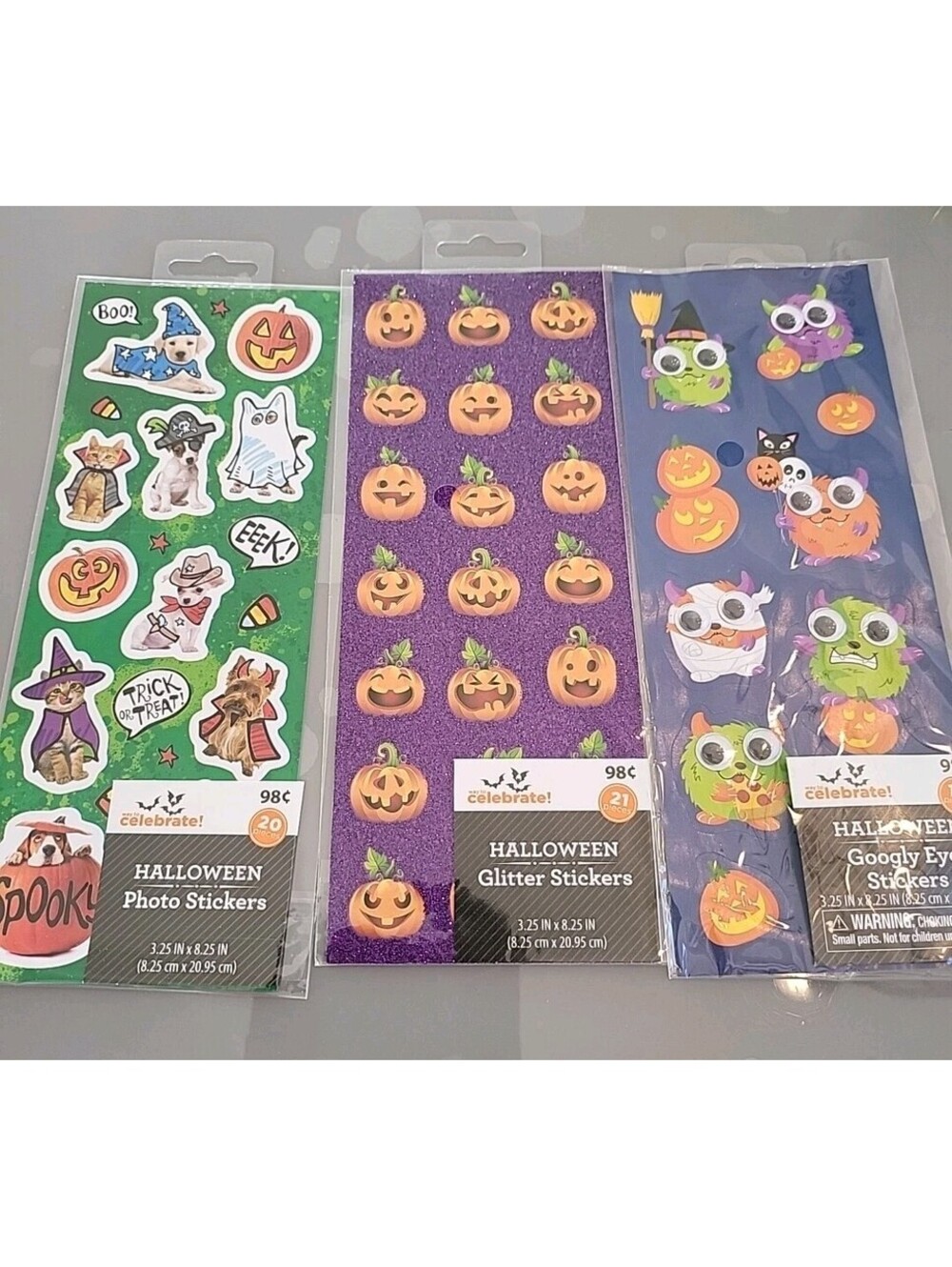 Vintage Halloween 51 Sticker Pack Stickers Googly Eyes Glitter Pets Sealed New